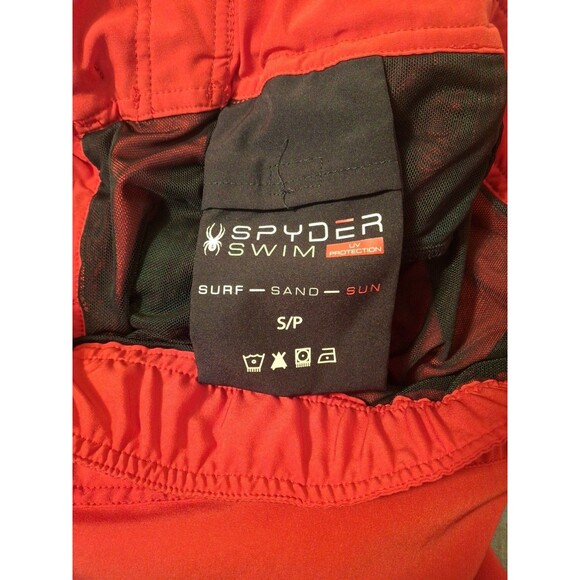 Spyder Swim Shorts Mens Small UV Protection Surf Sand Sun Athletic Workout Red - Picture 10 of 11
